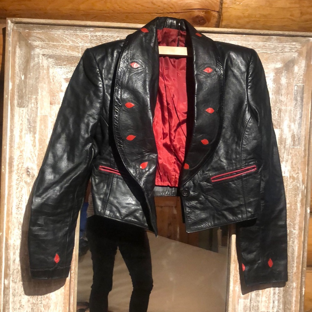 Vintage Western Black Leather Jacket